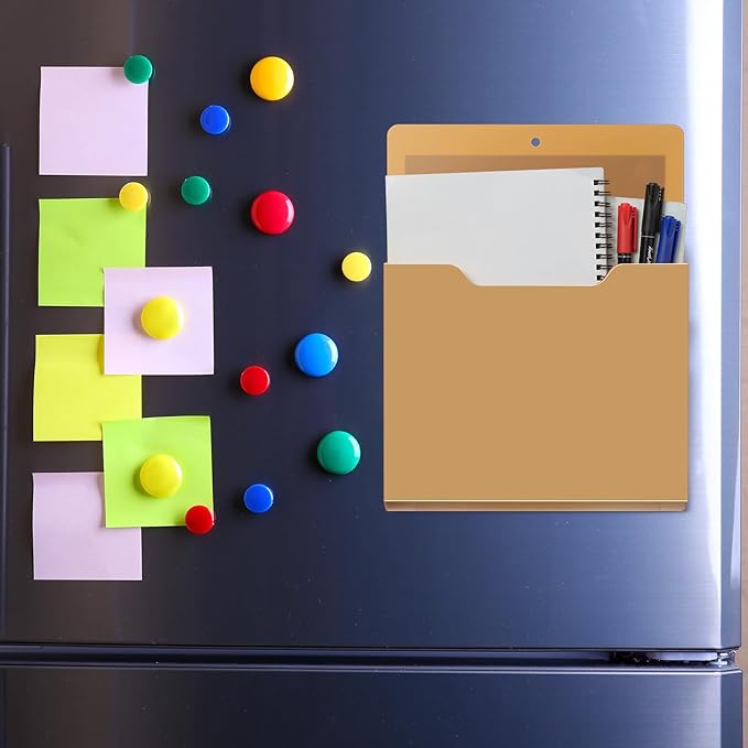 Fuutreo 6 Pcs Magnetic Wall File Organizer Magnetic Wall File Holder Refrigerator Magazine Holder for Mail Letters Paper(Mocha Mousse Color,10 x 13 Inch,Vertical)