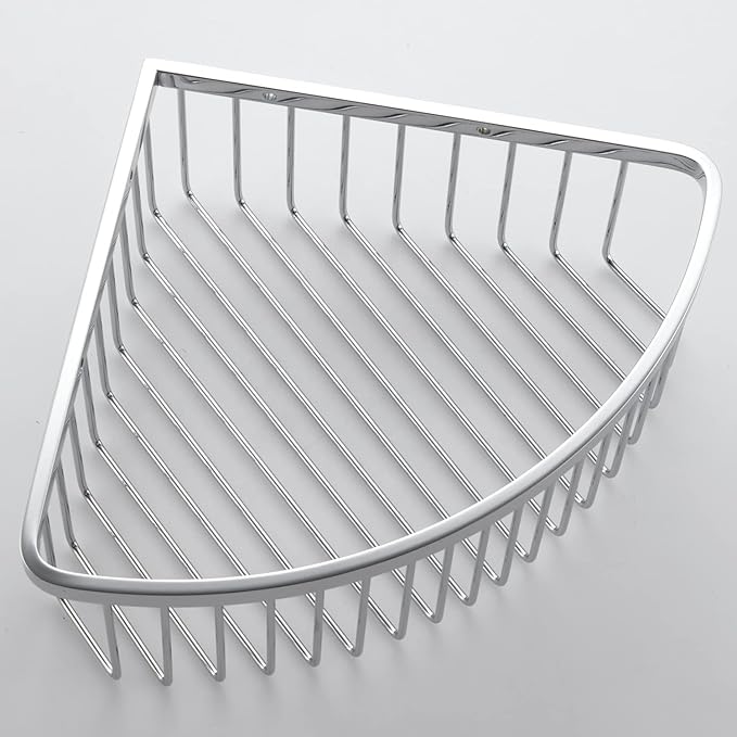 Corner Shower Caddy Organizer, SUS304 Stainless Steel Heavy Duty Rust-Proof Shelf Organizer, Wall Mounted Storage Rack for Bathroom, Brushed Chrome