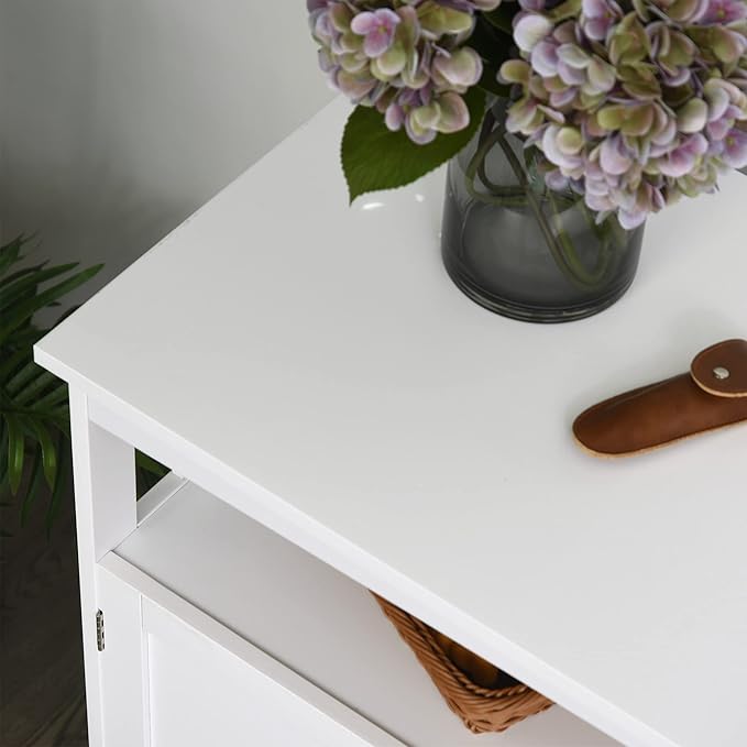 HOMCOM Sideboard Buffet Cabinet, Modern Coffee Bar Cabinet with 2-Level Shelf and Open Compartment, White-NeatNest