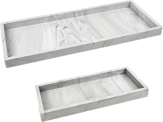 Countertop and Vanity Tray - 2 PC (11” and 7”) Shatterproof Silicone Kitchen and Bathroom Trays for Counter, Kitchen Soap Dispenser Tray, Vanity Trays for Bathroom, Perfume Key Tray-NeatNest