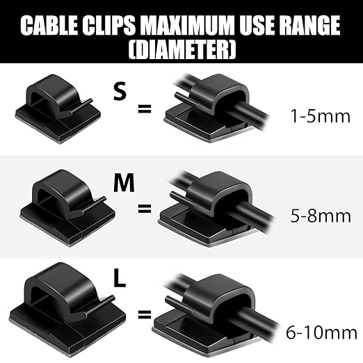 Blulu 100 Pcs Adhesive Cable Clips Bulk Wire Holder for Cord Organizer Clips Cable Management Outdoor Light Hooks for Christmas Wall String Lights Fairy Lights-NeatNest