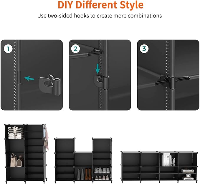 AWTATOS Shoe Rack, 8 Tier Shoe Storage Cabinet with Door, 32 Pair Shoe Organizer Shelves for Closet Hallway Bedroom Entryway, Black-NeatNest
