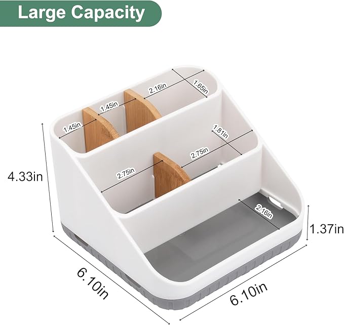 Chintu Bathroom Toothbrush Holders for Countertop - Electric Toothbrush Organizer 6 Slots Tooth Brush Organization for Kids Family, Toothpaste Holder for Bathroom Vanity Organizer Storage White-NeatNest