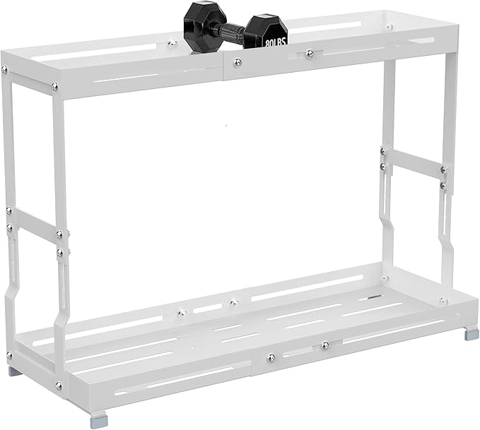 Adjustable Sturdy Metal Shelving Unit，2-Tier Organizer Countertop,Suitable for Kitchen Countertop, Bathroom, Makeup Table, Store Large Skincare etc