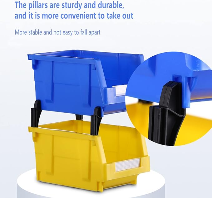 Hardware Storage Bins for Garage&tool room(Yellow,pack of 12)