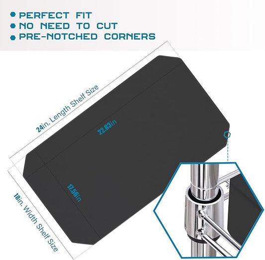 BRIAN & DANY Wire Shelf Liner 18" X 24", Heavy Duty Shelf Liners for Wire Shelving, Waterproof Protector Mats, Set of 5, Black-NeatNest