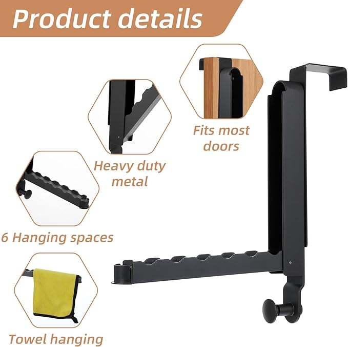 2 Pack Over The Door Drying Rack, Foldable Over The Door Hooks Hanger for Laundry Clothes Heavy Duty Door Organizer Rack Hanging Coat Rack Storage Hanger for Bedroom Bathroom Kitchen-NeatNest