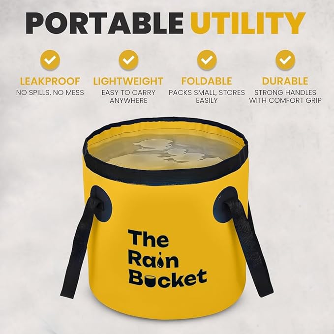 Collapsible Foldable Buckets with Handles – 3-Piece Set (10L & 15L) Bucket + 10L Water Bag with Faucet – Waterproof PVC Wash Basins for Camping, Fishing, Hiking, Car Wash – Portable & Leakproof-NeatNest