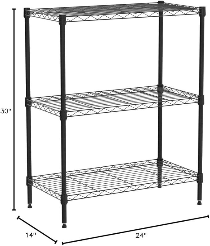 3-Tier Shelf Organizer - Metal Wire Shelving Unit, Height Adjustable, Bathroom & Kitchen Storage Shelves, NSF Certified
