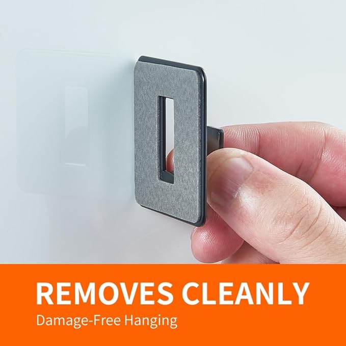 4 Pack Adhesive Towel Coat Hooks - Heavy-Duty Damage Free Hanging Wall Hooks for Bathroom/Kitchen Accessories, Black