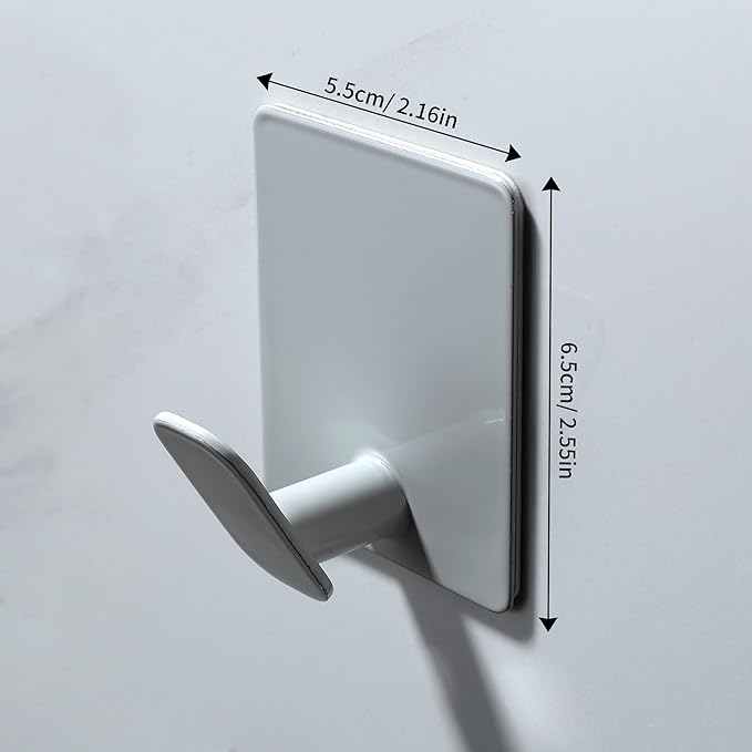 DELITON Stick On Wall Hooks 4 Packs, Towel Hanger for Bathroom Kitchen, No Damage, Stainless Steel, Heavy Duty, Light Gray-NeatNest