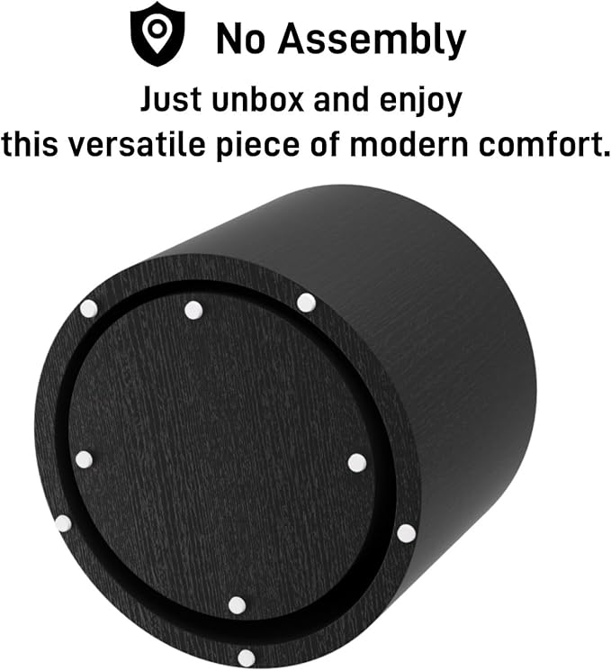 2-Piece Round Nesting Coffee Table, Circle End Table Wood Accent Table, Minimalist Side Table Set for Small Spaces, Living Room, Apartment(Black)