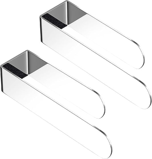 HUFEEOH 2 Pack Adhesive Hand Towel Holder, Sticky Towel Bar Towel Holder Wall Mounted, Stainless Steel Kitchen Towel Holder Hand Towel Rack for Bahtroom Hotel RV Kitchen (Polished Silver)