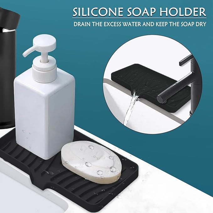 3 Pack Soap Dish Kitchen Soap Tray, Non-Slip Self Draining Soap Holder (Keep The Bar Soap Dry),Bar Soap Holder Soap Tray for Kitchen Bathroom-NeatNest