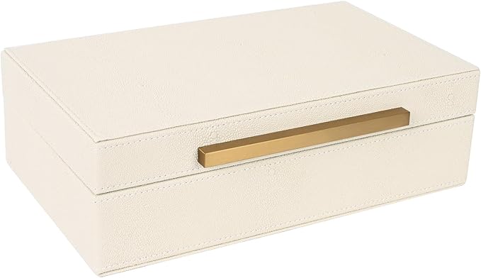 Beige Shagreen box Faux Leather Decorative Boxes,Keepsake And Memory Storage Decorative Boxes with Lids for Modern Home Decor Jewelry Box Organizer-NeatNest