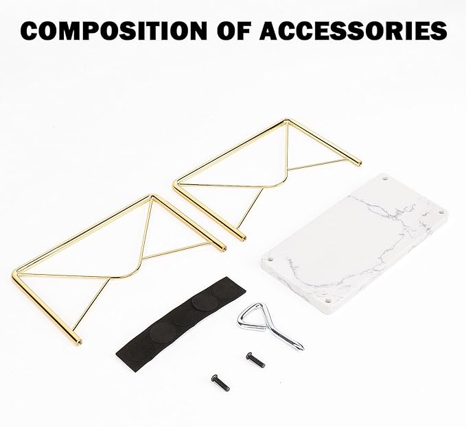 Modern Mail Holder for Home Office, Metal Letter Organizer Sorter for Desk, Cutout Mail Envelope Design, Bill Filling Paper Document Rack, Envelope Storage Rack with Marble Base