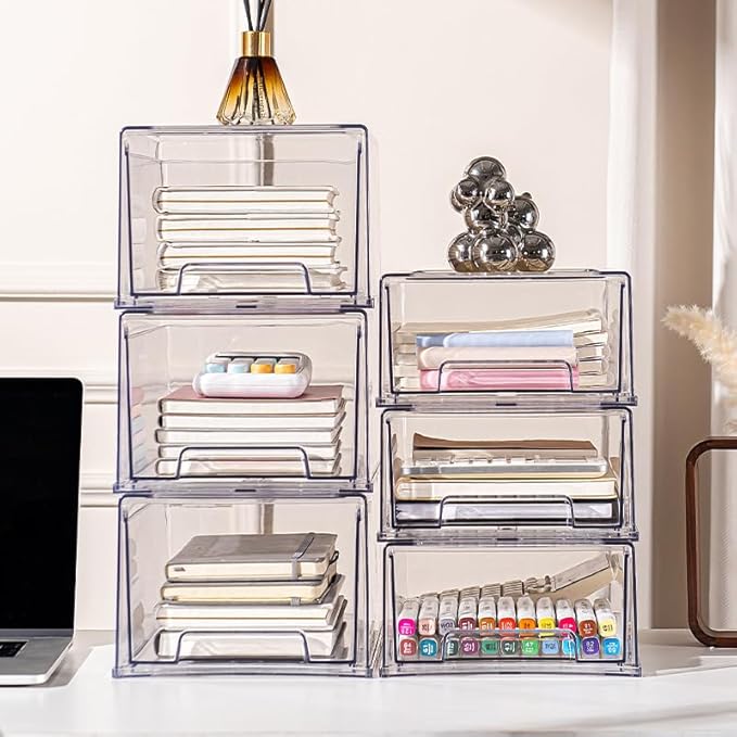 clear Drawer-Type Plastic Storage Box Bins Organizer，Family First Aid Kits Medicine cabinet Box Organizer,Closet ，Shelf，Ointments, Adhesive Bandages，Cosmetics,Office Items (clear, 2L Extra Large)-NeatNest