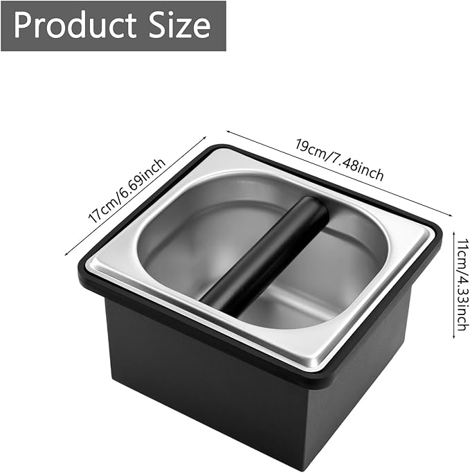 Espresso Knock Box, Stainless Steel Coffee Knock Box Large Capacity Coffee Pucks Container Espresso Machine Tool for Coffee Ground (Small)-NeatNest