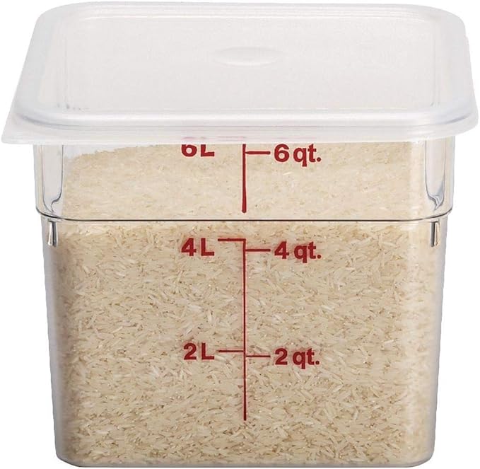 Cambro Food Storage Container - Classic Series Square - 6 QT (Quart) - Commercial Grade for Food Prep (Clear)-NeatNest