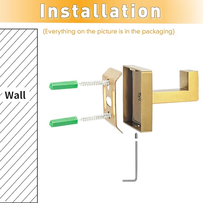 IBosins 4 Pack Towel Hooks Hand Towel Holder for Bathroom Wall Livingroom Bedroom Kitchen Closet Heavy Duty Stainless Steel Hook Hanger for Robe, Bath Towel, Coat (Square Brushed Gold)