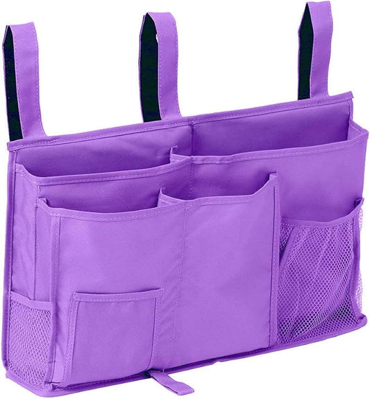 Bunk Bed Organizer - Bedside Storage Caddy with Pocket, Hanging Organizer for Camp, Dorm, Room, Hospital Bed Rail and More (Purple)-NeatNest