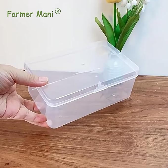 2 Packs Small Transparent Plastic Storage Case (6.69x4.06x2.76 in), Clear Rectangle Bead Organizer Case with Lids for Tiny Beads, Herbs, Pills or Small Items-NeatNest