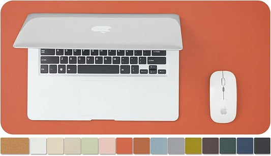 Compact Cork Desk Mat - Small Dual-Sided Desk Pad for Office and Home - Desk Organization and Accessories - Ideal for Large Mouse Pad and Small Desk Mats on Top of Desks(Orange,23.6"x 11.8")-NeatNest