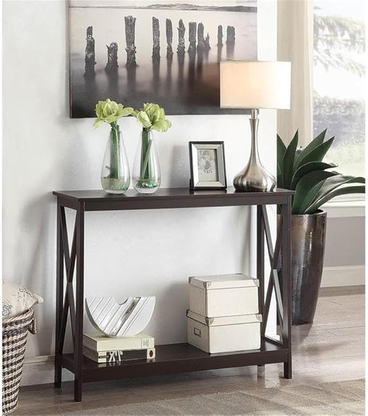 Convenience Concepts Oxford Console Table 39.5" - Sofa Table with Storage Shelf, Transitional Entryway Hall Table for Living Room and Bedroom, Display Foyer Table, Espresso-NeatNest