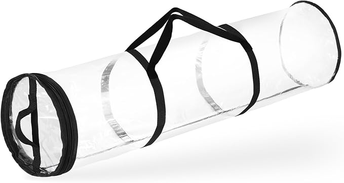 Hearth & Harbor Wrapping Paper Storage Container - Clear Wrapping Paper Holder Fits Up To 14 Rolls of 40" - Tear Proof Gift Wrapping Organizer Storage - Premium Christmas Storage Bag For Easy Carrying-NeatNest