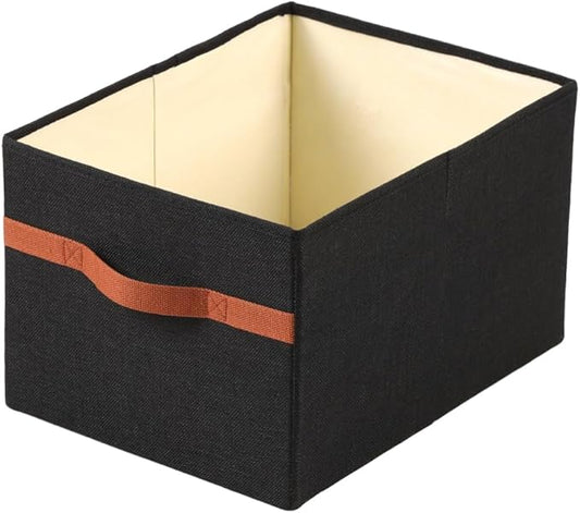 ALYER Collapsible Fabric Storage Organizer with Handles,Shelf Bins Box Container for Bedroom Office Closet Babies Nursery Toys Books Clothes (Black, 15.8" x 12" x 10")