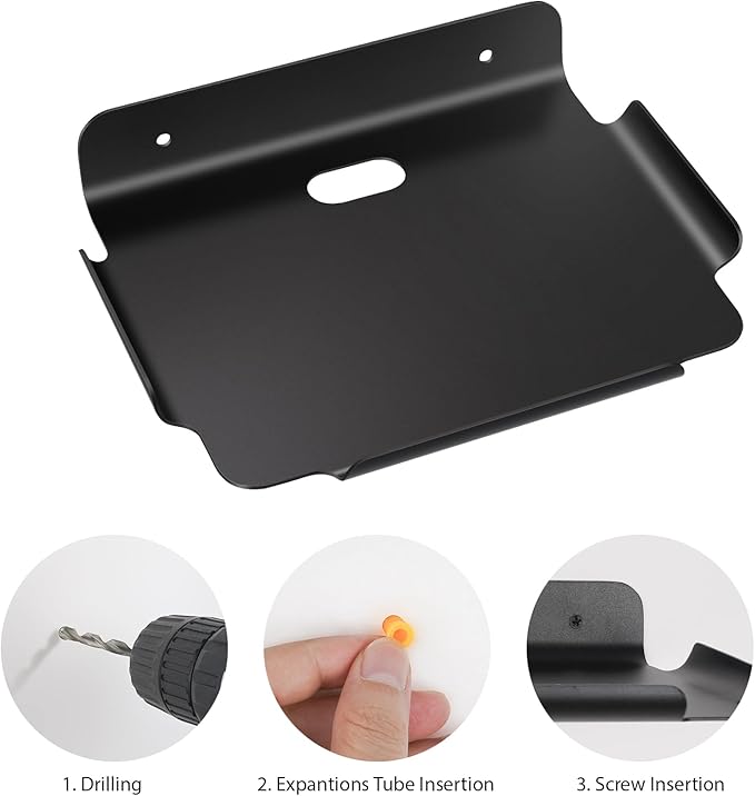 8" Floating Shelves, Metal Wall Shelf for Wall Storage, for Smart Home, Speakers, Internet Router, Security Camera, for Bedroom, Bathroom, and Living Room (Black)-NeatNest