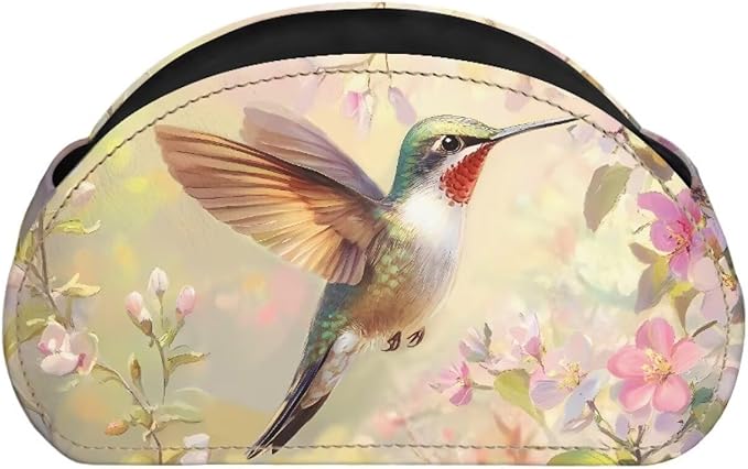 Fresh Hummingbird Print TV Remote Control Organizer Desktop Storage for Remote Controls/Controllers/Media Players/Eyeglasses/Cosmetic Brushs/Paint Brushes/Pens Organizer Green-NeatNest