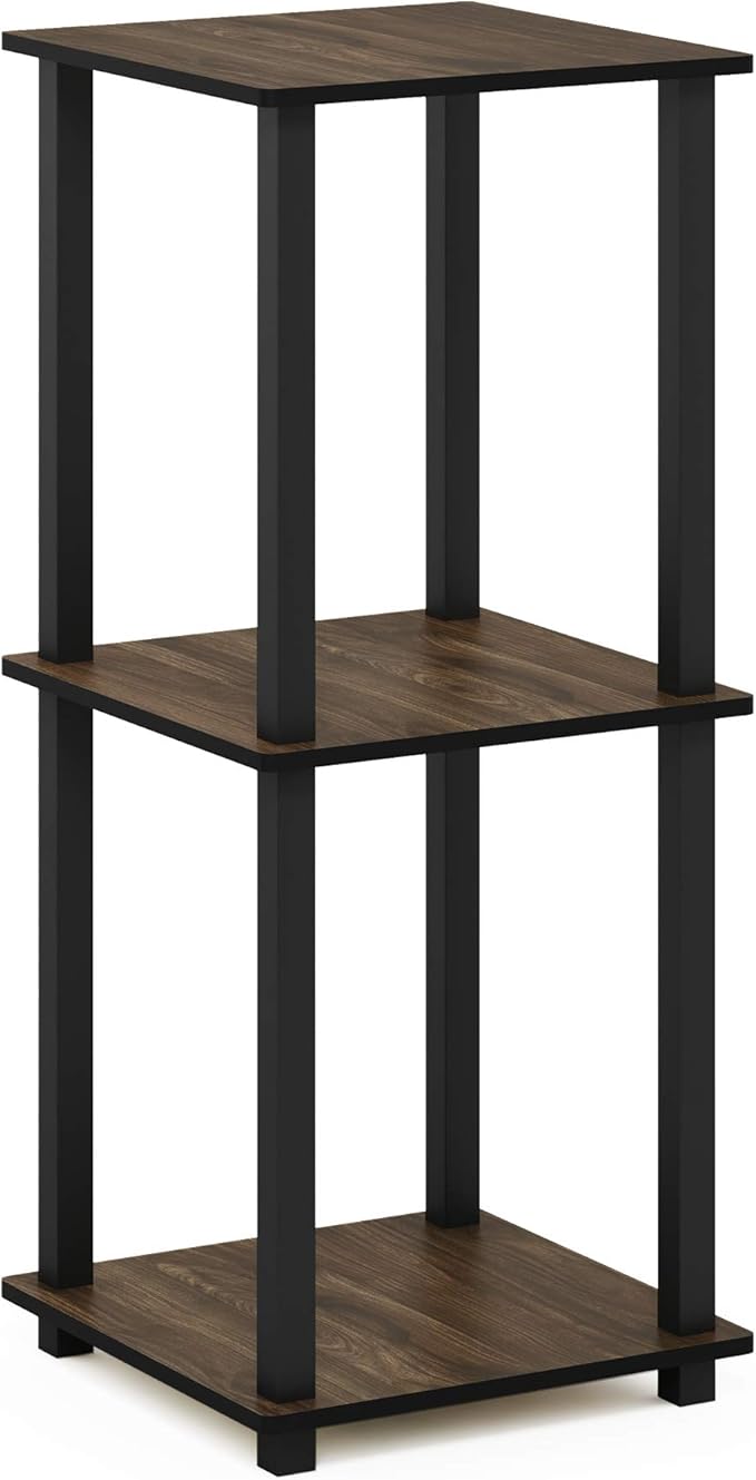 Furinno Simplistic Set of 2 End Table, Columbia Walnut/Black-NeatNest