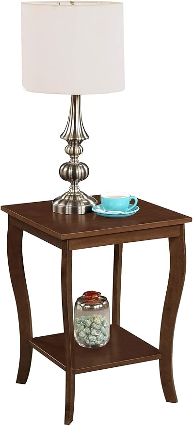 Convenience Concepts American Heritage Square End Table with Shelf, Espresso-NeatNest