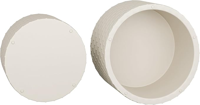Kevinplus Round Nesting Coffee Table Set of 2, Modern Circle Drum Side Table for Living Room, Contemporary Coffee Table Set, No Assembly, White/Beige