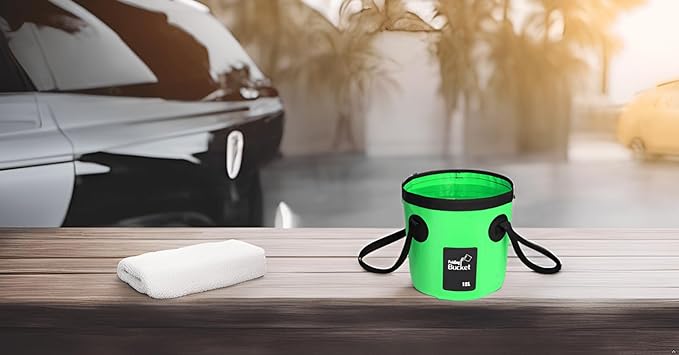 BANCHELLE Collapsible Bucket Water Container Portable Folding Camp Wash Basin for Outdoor Traveling Hiking Fishing Car Washing Gardening Camping (Green, 12L)-NeatNest