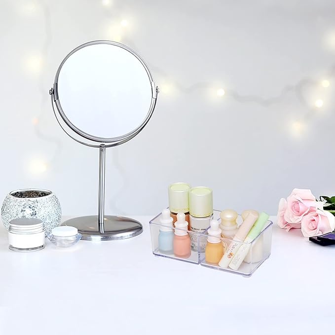 carrotez 2 Compartment Clear Plastic Drawer Organizer for Makeup, Bathroom, Desk, Vanity-NeatNest