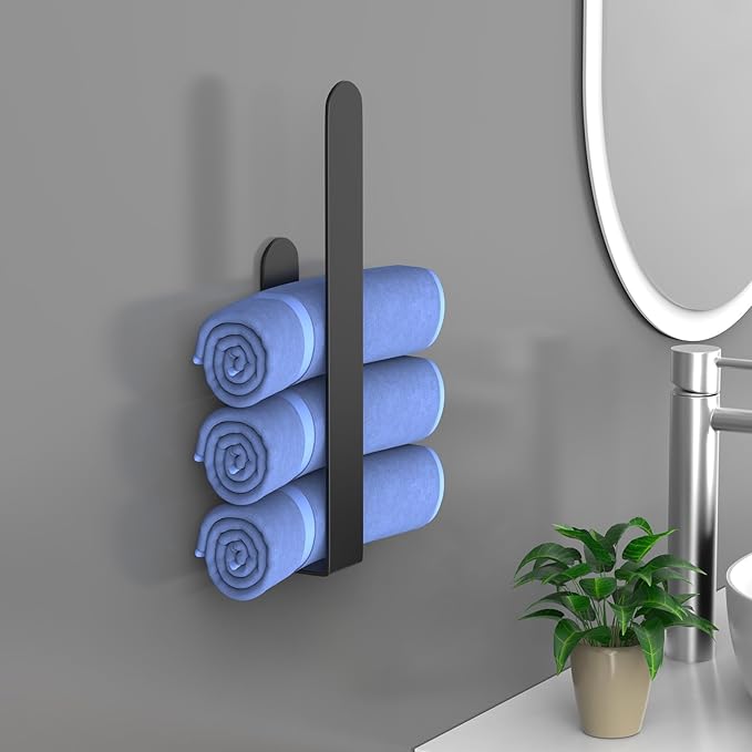 HUFEEOH Hand Towel Holder, Towel Hanger for Bathroom, Self Adhesive Bathroom Towel Holder Towel Bar, Towel Holder for Kitchen Cabinet