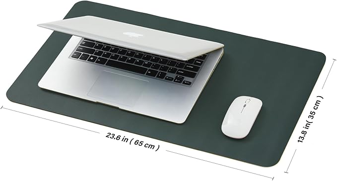 Cork Desk Mat - Small Dual-Sided Desk Pad for Office and Home - Desk Organization and Accessories - Ideal for Large Mouse Pad and Small Desk Mats on Top of Desks(Dark Green,23.6"x 13.8")-NeatNest