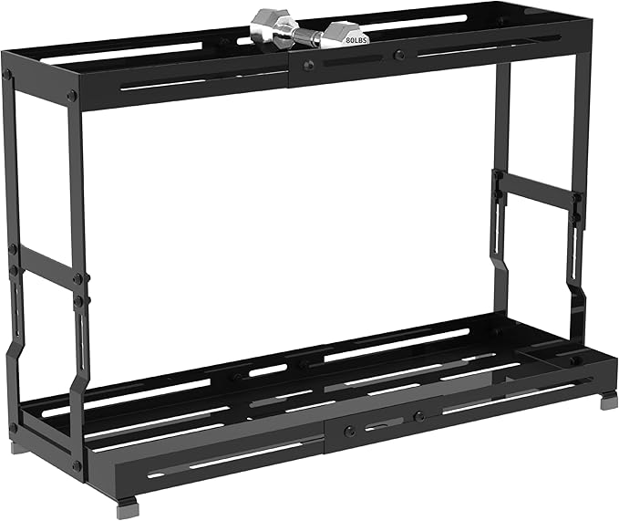Adjustable Sturdy Metal Shelving Unit，2-Tier Organizer Countertop,Suitable for Kitchen Countertop, Bathroom, Makeup Table, Store Large Skincare etc