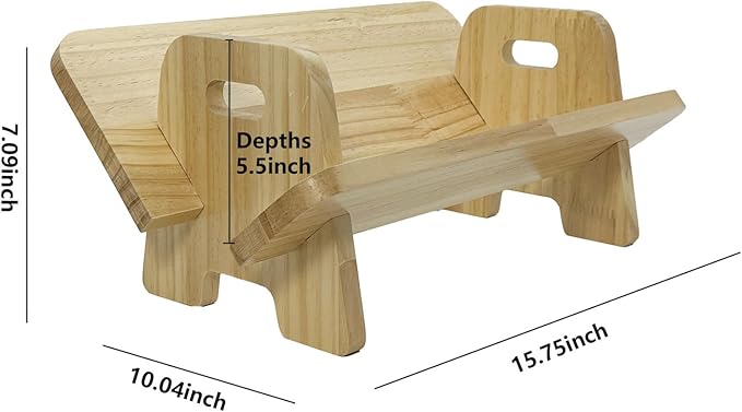 Couch-Style Desktop Bookshelf Organizer - Natural Wood Desk Top Bookshelf for Books, CDs, Magazines, Space-Saving for Home Office/Dorm (1, Oblong)-NeatNest