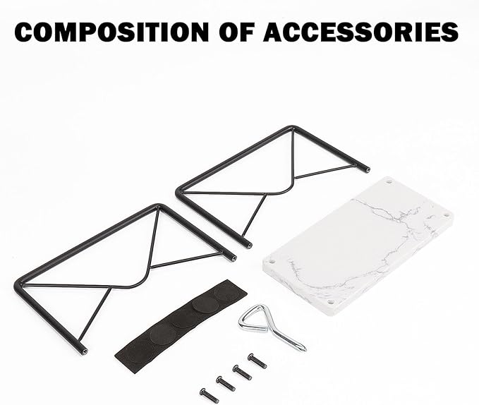 Modern Mail Holder for Home Office, Metal Letter Organizer Sorter for Desk, Cutout Mail Envelope Design, Bill Filling Paper Document Rack, Envelope Storage Rack with Marble Base