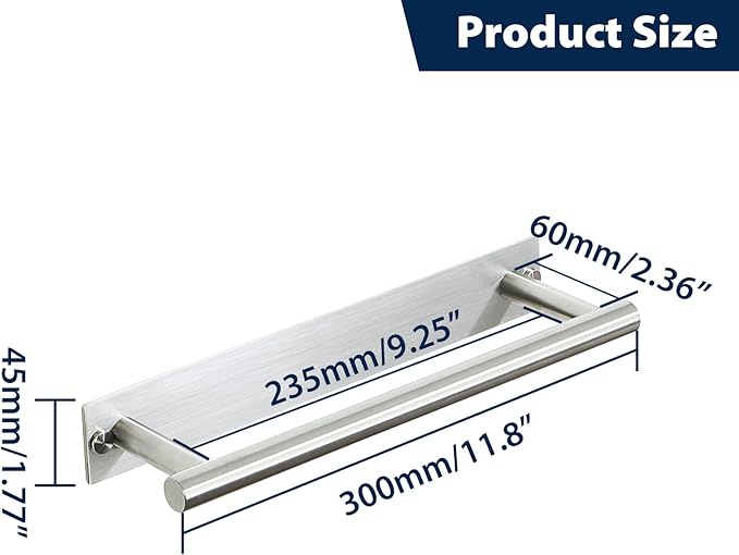 Alise Bath Towel Bars, 12 Inch Towel Hanger Towel Racks for Bathroom, SUS304 Stainless Steel Hand Towel Holder, Wall Mount with Self-Adhesive or Drilling, Nickel