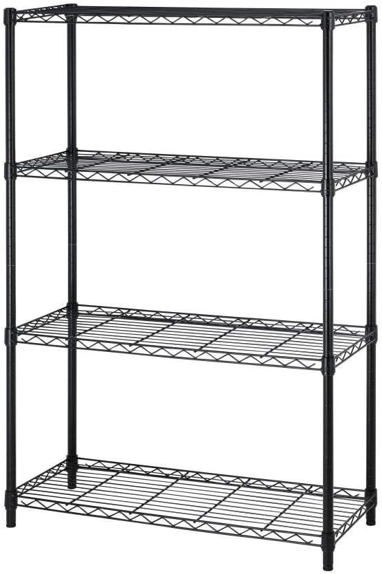 4 Tier Shelving Unit NSF Wire Shelf Metal Large Storage Shelves Heavy Duty Height Adjustable Commercial Grade Steel Utility Layer Shelf Rack Organizer 1000 LBS Capacity -14x36x54,Black-NeatNest
