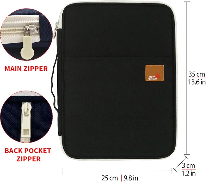 Document A4 Bag Case Waterproof Organizer Portfolio Office Travel Zipper Multi-Function Pouch