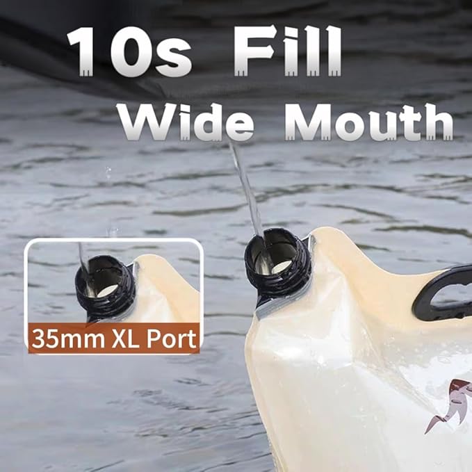 Collapsible 2-Gallon Water Jug Portable Camping Bag with Leak-Proof Spigot Durable BPA-Free 8L Collapsible Water Container for Hiking Camping Emergency Prep (Beige)-NeatNest