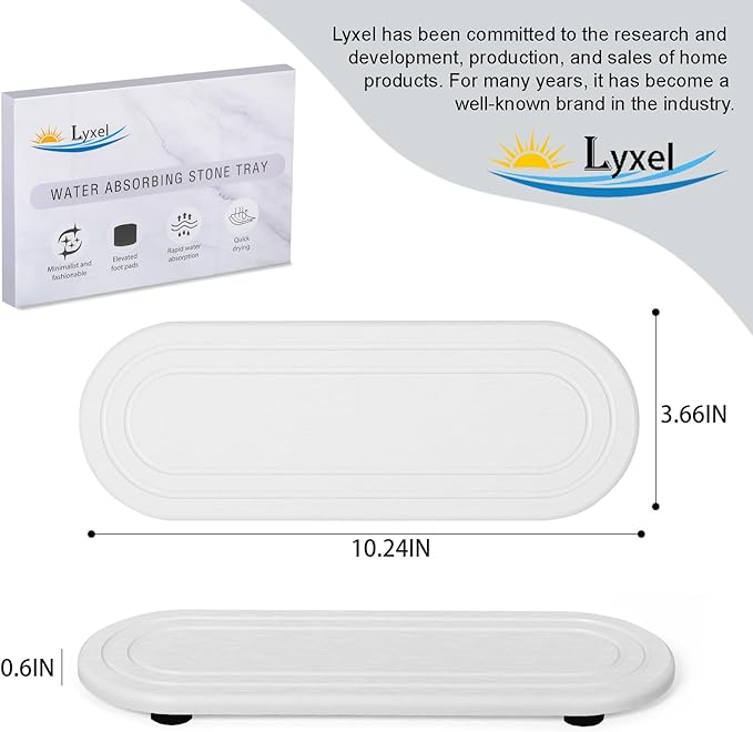 2PCS Water Absorbing Stone Tray, Fast Drying Diatomite Stone Sink Tray, Water Absorbent Diatomite Coasters, Stones Soap Trays for Kitchen Sink, Bathroom Counter Hand Soap Dish & Holders-NeatNest