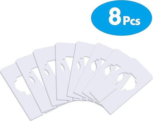 8 PCS Closet Rack Dividers, Wardrobe partition Board White Rectangular Clothing Hanger Dividers with a Bonus Marker, Writable & Reusable for Sorting Clothes Size, Color-NeatNest
