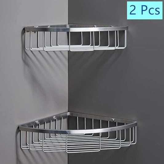 Corner Shower Caddy Organizer, SUS304 Stainless Steel Heavy Duty Rust-Proof Shelf Shampoo Holder, Wall Mounted Storage Rack for Bathroom Kitchen, 2 Packs Brushed Nickel-NeatNest