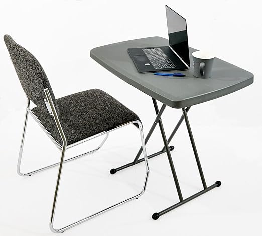 Iceberg IndestrucTable TOO 1200 Series Personal Folding Table and COSCO Multi-Purpose Adjustable Height Personal Folding Activity Table (2 Pack), Black-NeatNest